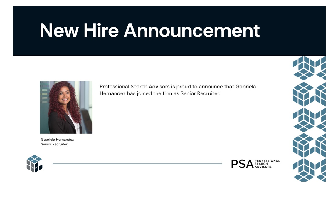 Professional Search Advisors Adds Gabriela Hernandez as Senior Recruiter to Talent Acquisition Team