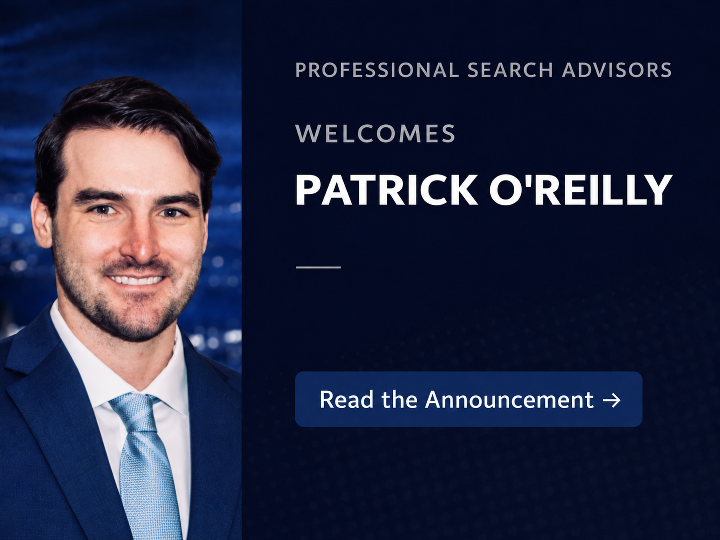 Image of Patrick O'Reilly joining the team at PSA